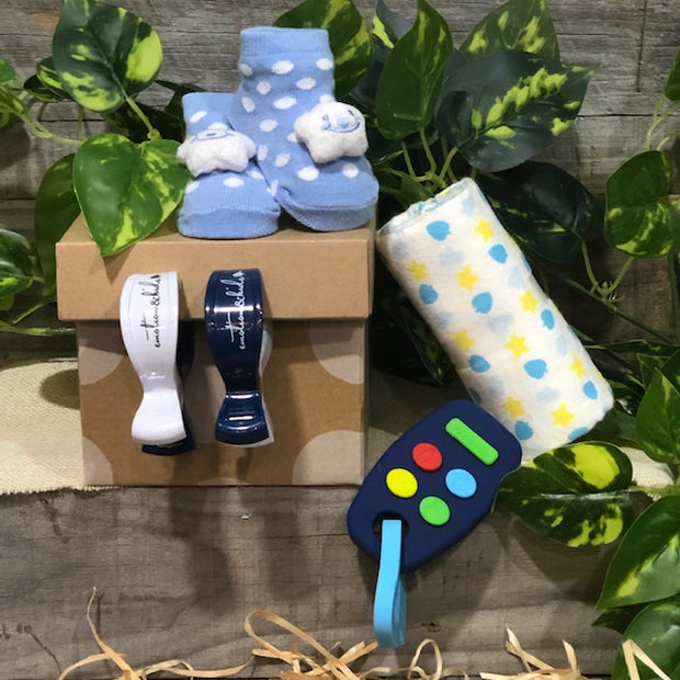 Mini Baby Boy Keyring Teether Gift Pack