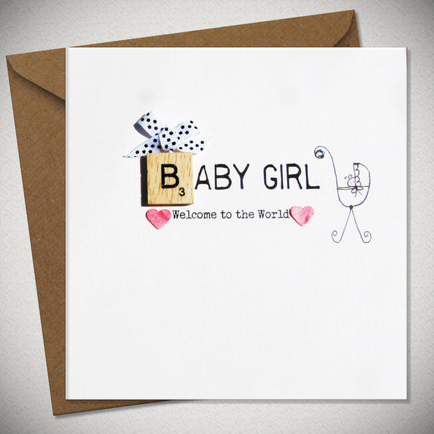 Baby Girl Scrabbley Greeting Card