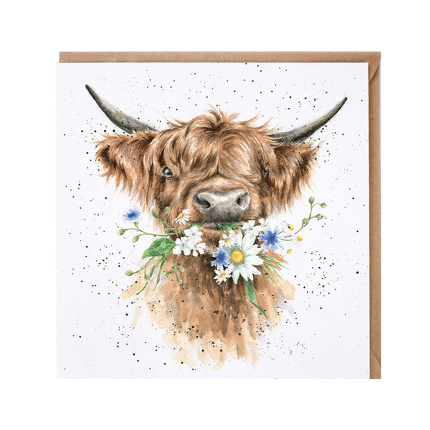 Wrendale Daisy Cow Greeting Card