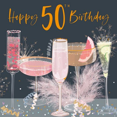 Belly Button Designs Elle Square Card - 50th Cocktails