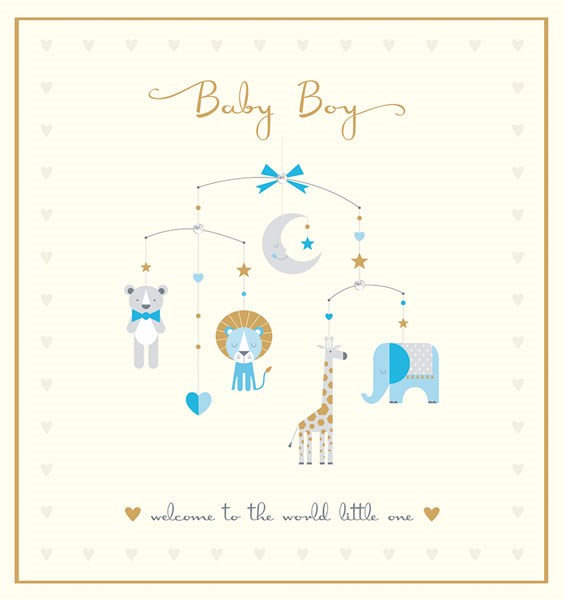 Baby Boy Crystal Card