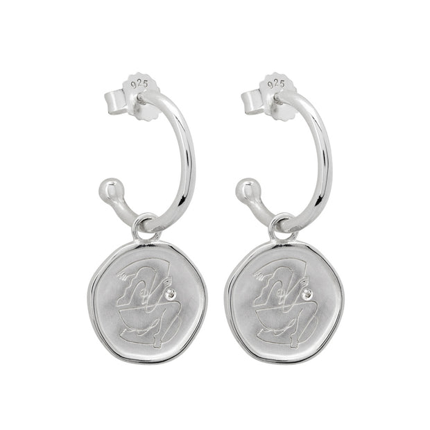 Empowerment Hoop Earrings - Stirling Silver
