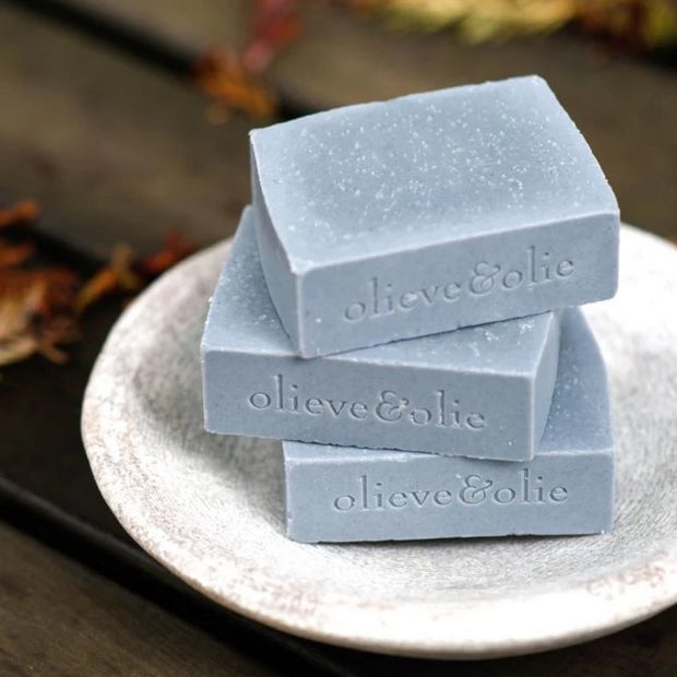 Olieve & Olie Hand Made Soap Bars - Bergamot Clary Sage & Charcoal - Set of 3