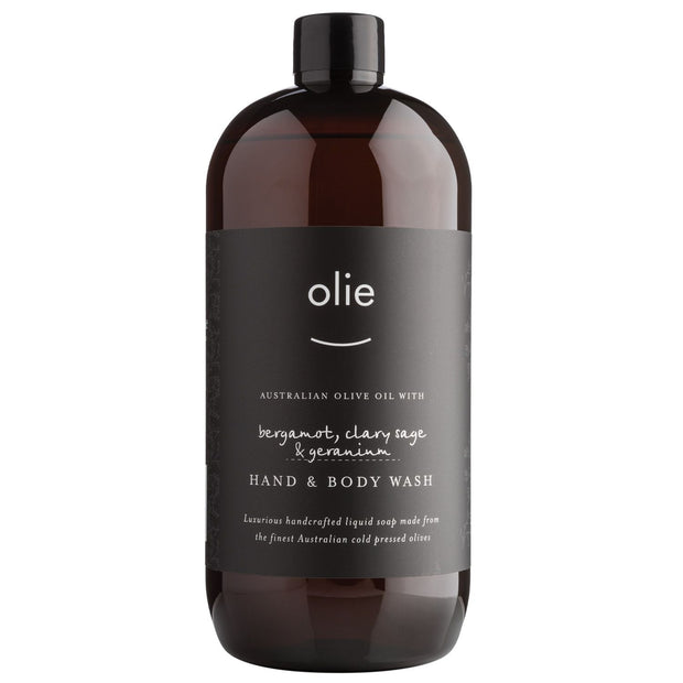 Olieve & Olie Bergamot Sage & Geranium Hand & Body Wash 1L Refill