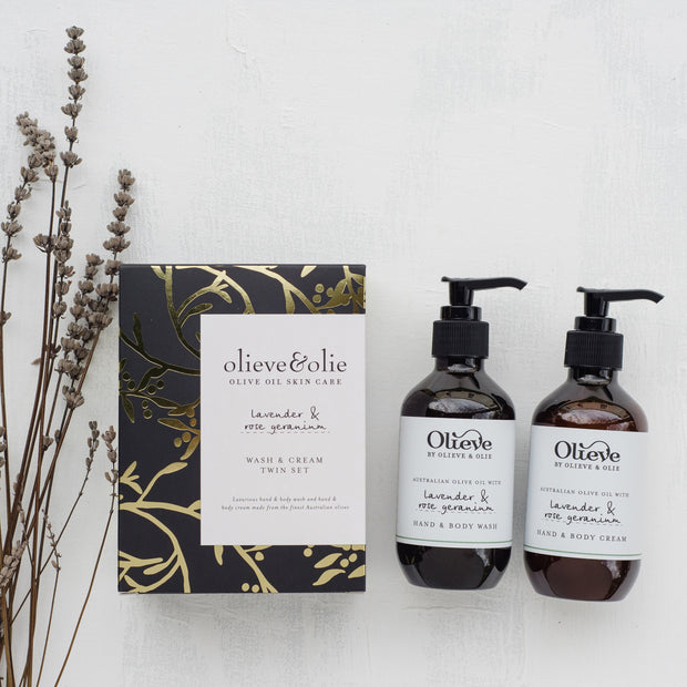 Olieve & Olie Wash & Cream Twin Set - Lavender & Rose Geranium