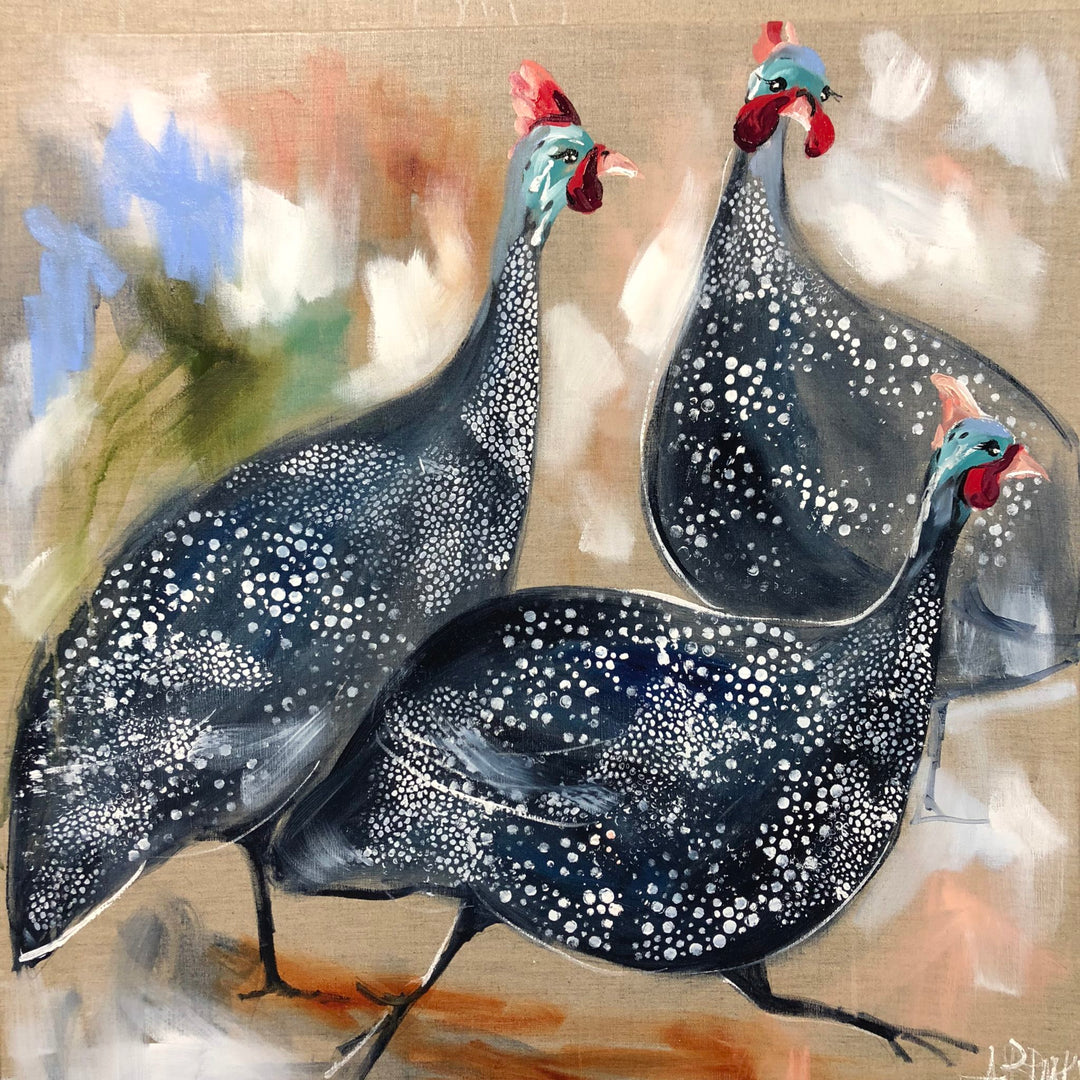 Thirstystone Guinea Fowls Racing Jute Coaster Set