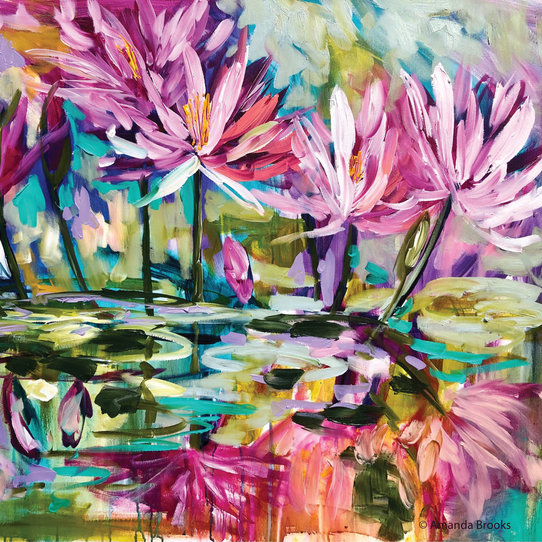 Lilli Rock Waterlily Sunset Coaster