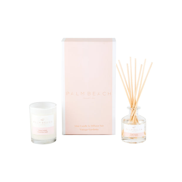Vintage Gardenia Mini Diffuser & Candle Pack by the Palm Beach Collection