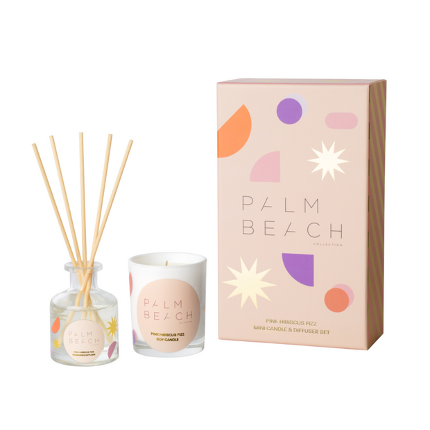 Pink Hibiscus Fizz Mini Candle & Diffuser Gift Pack