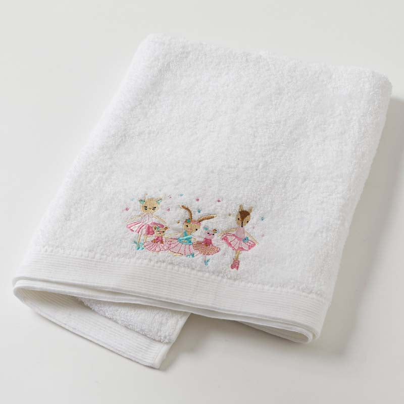 Ballerina Baby Embroidered Bath Towel