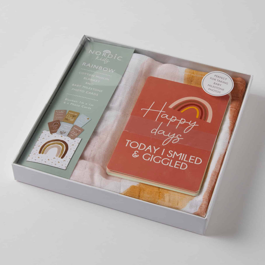 Rainbow Milestone Muslin & Baby Milestone Photo Cards