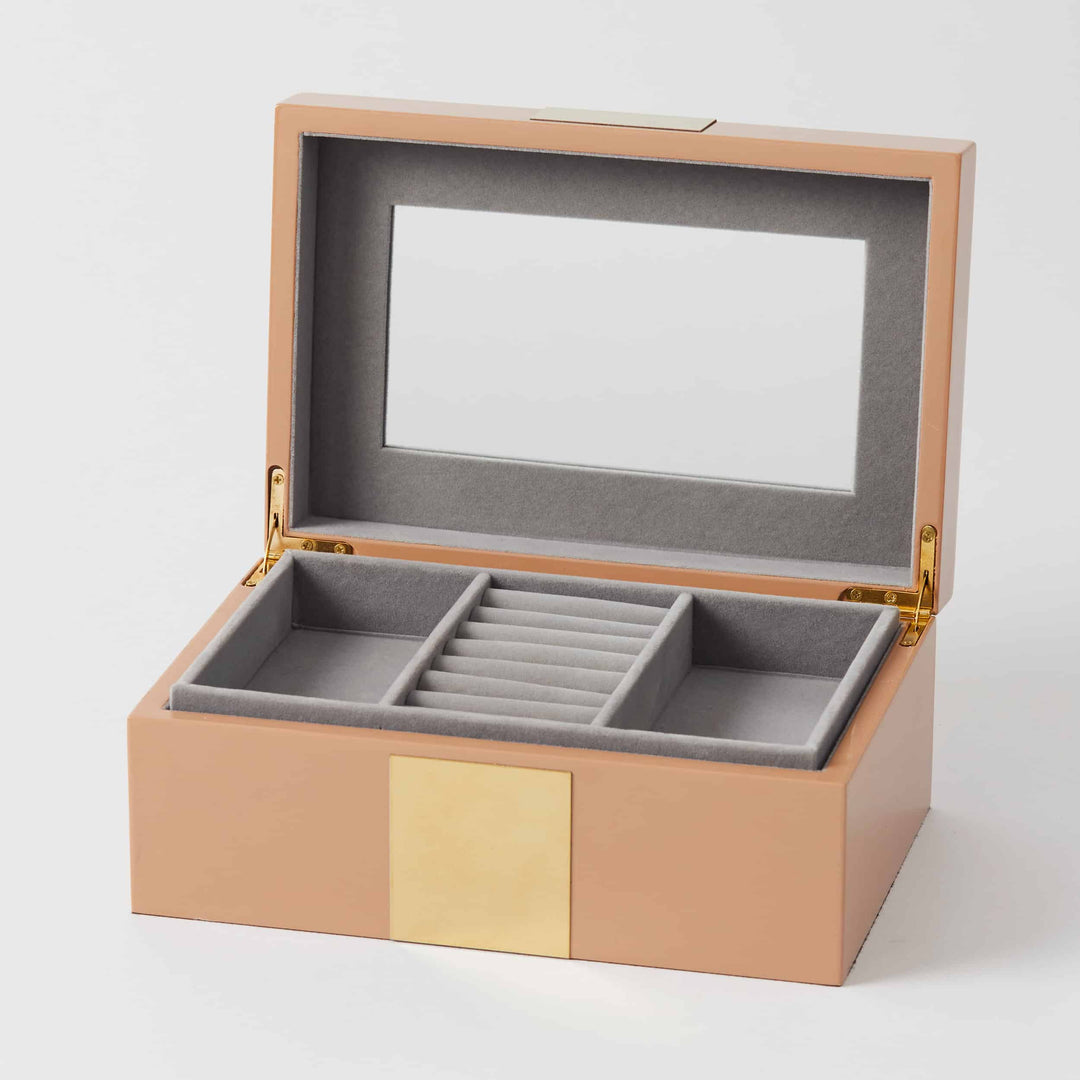 Maya Jewellery Box - Dusty Pink/Gold