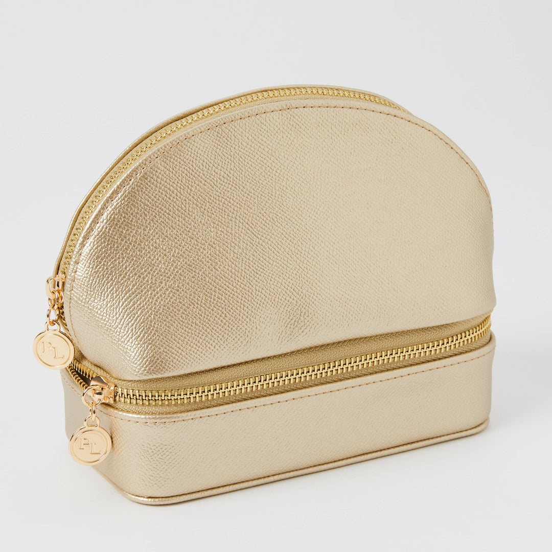 Amara Cosmetic & Jewellery Holder Case - Gold