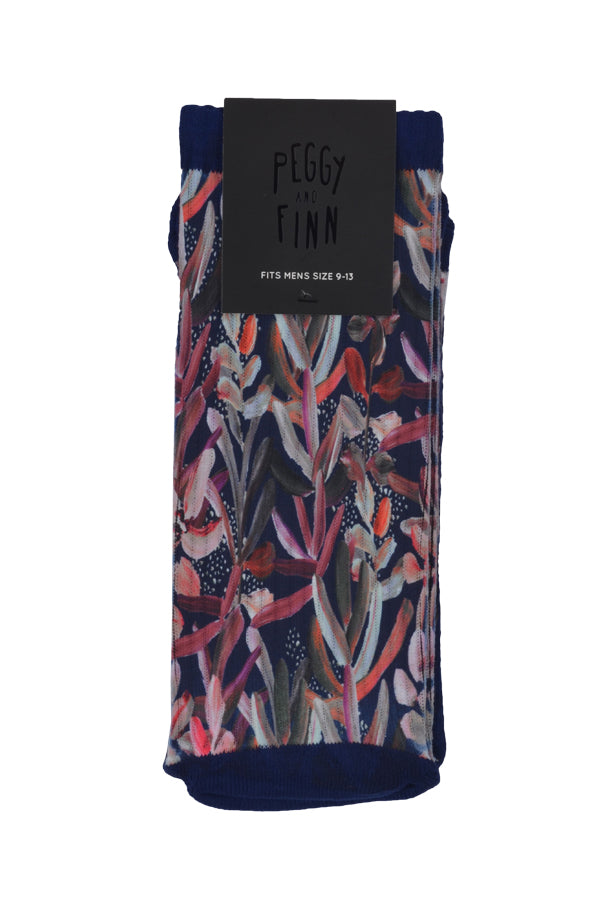 Peggy and Finn Protea Navy Socks