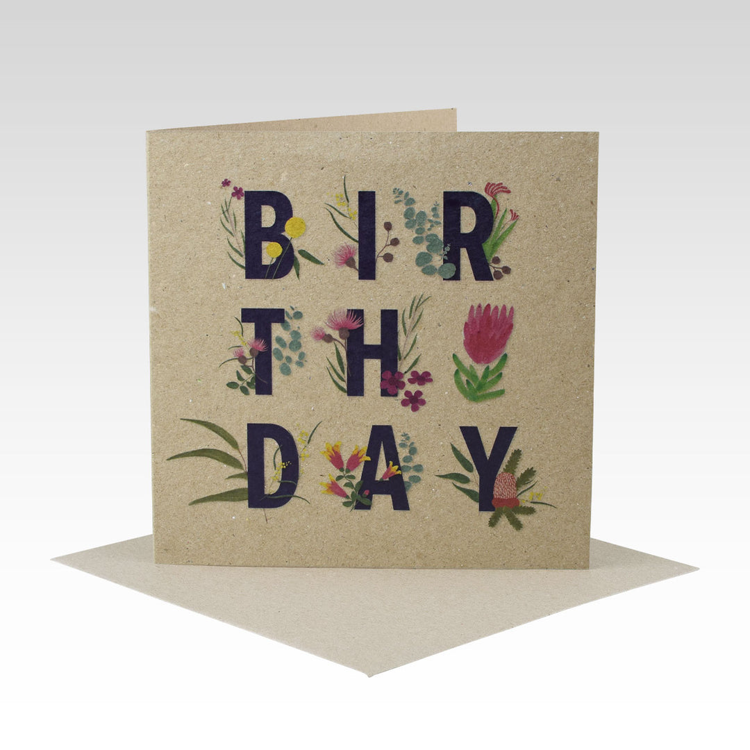 Birthday Australiana Floral Card