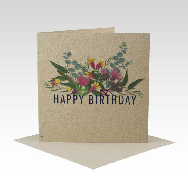 Australiana Floral Birthday Card
