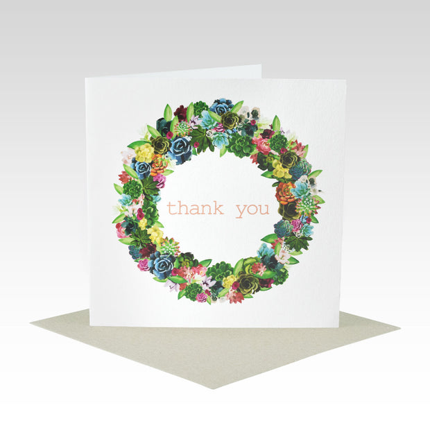 Succulent Wreath Thankyou Card