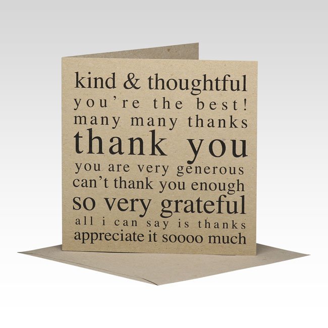 Typographic Thank You Card