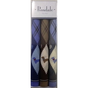 Mens 3 Pack Handkerchiefs - Dachshunds by Rosdale and Armando Caruso