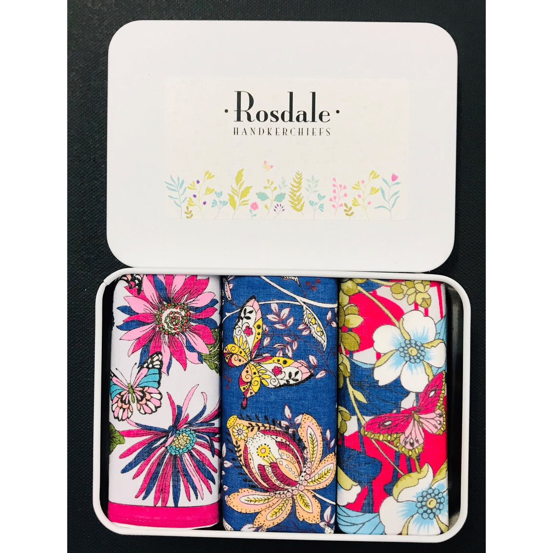 Ladies 3 in a Tin Armando Caruso Handkerchiefs - Floral