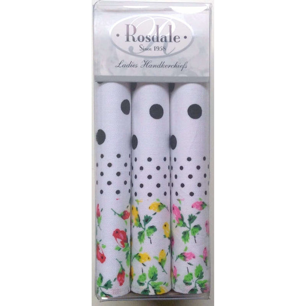 Rosdale Floral & Dot Handkerchiefs - 3 Pack