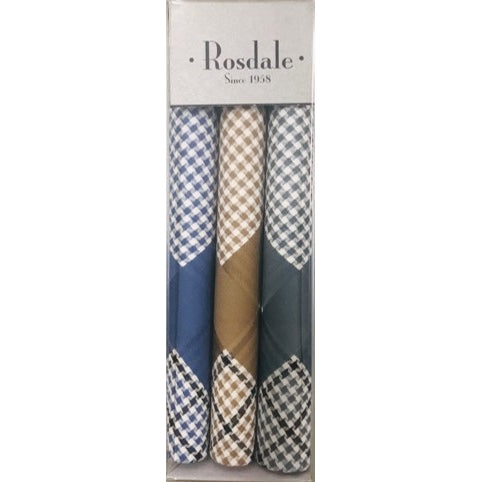Mens Woven Handkerchiefs 3 Pack