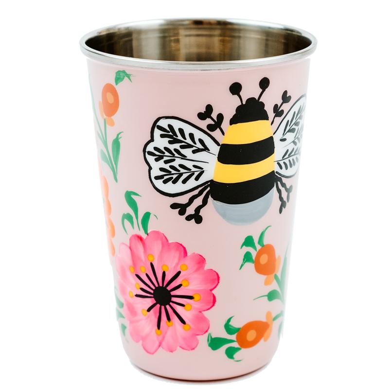 Bumble Bee Tumbler - Pale Pink