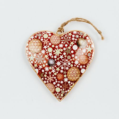 Red Snowflake Heart Decoration