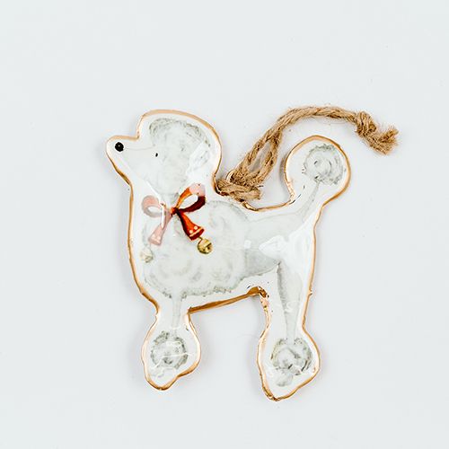 Poodle with Bells Decoration