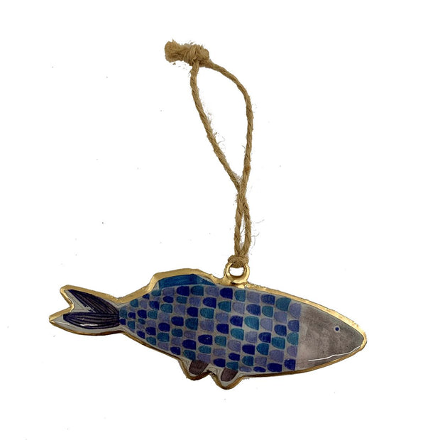 Blue Mosaic Fish Christmas Decoration