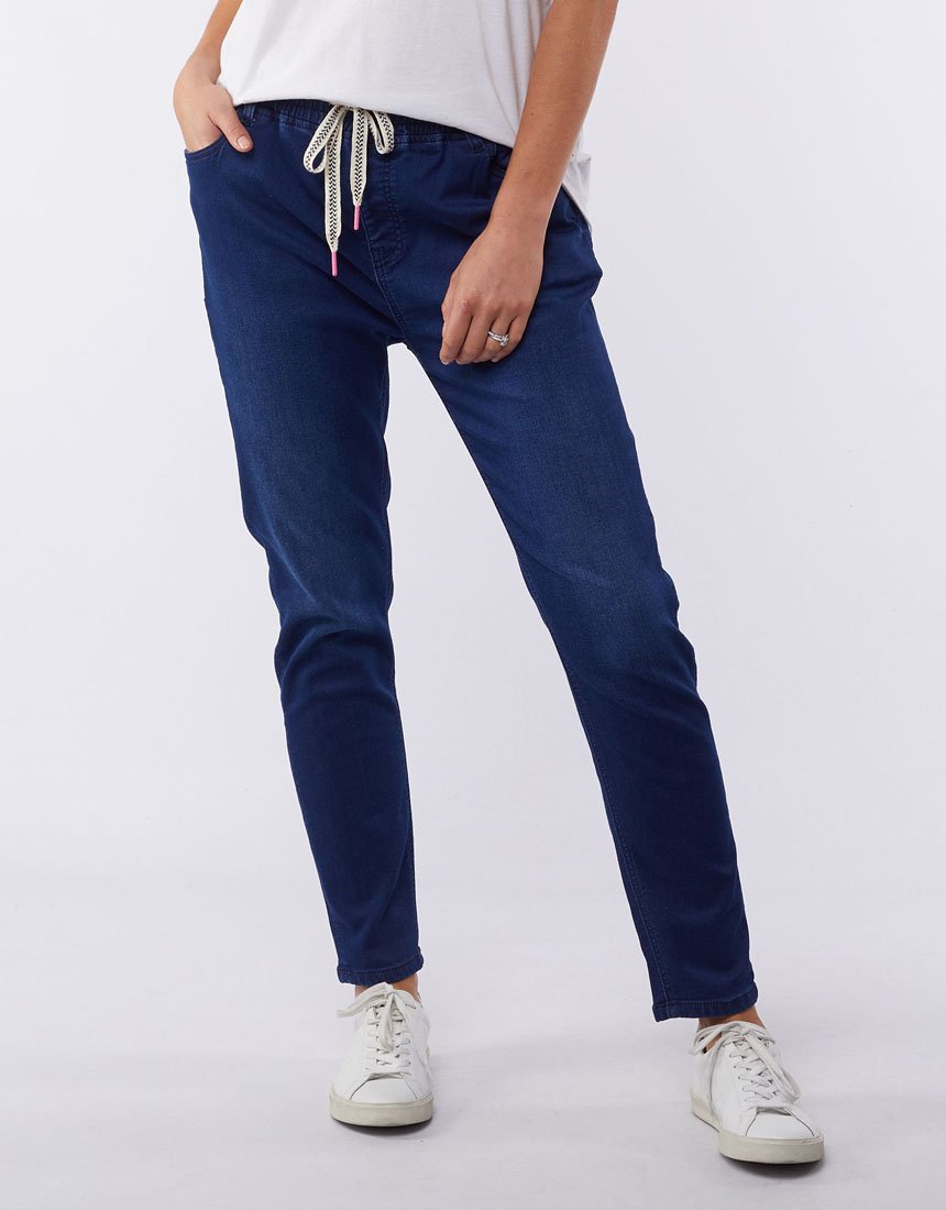 Elm Dark Blue Denim Status Denim Jogger 