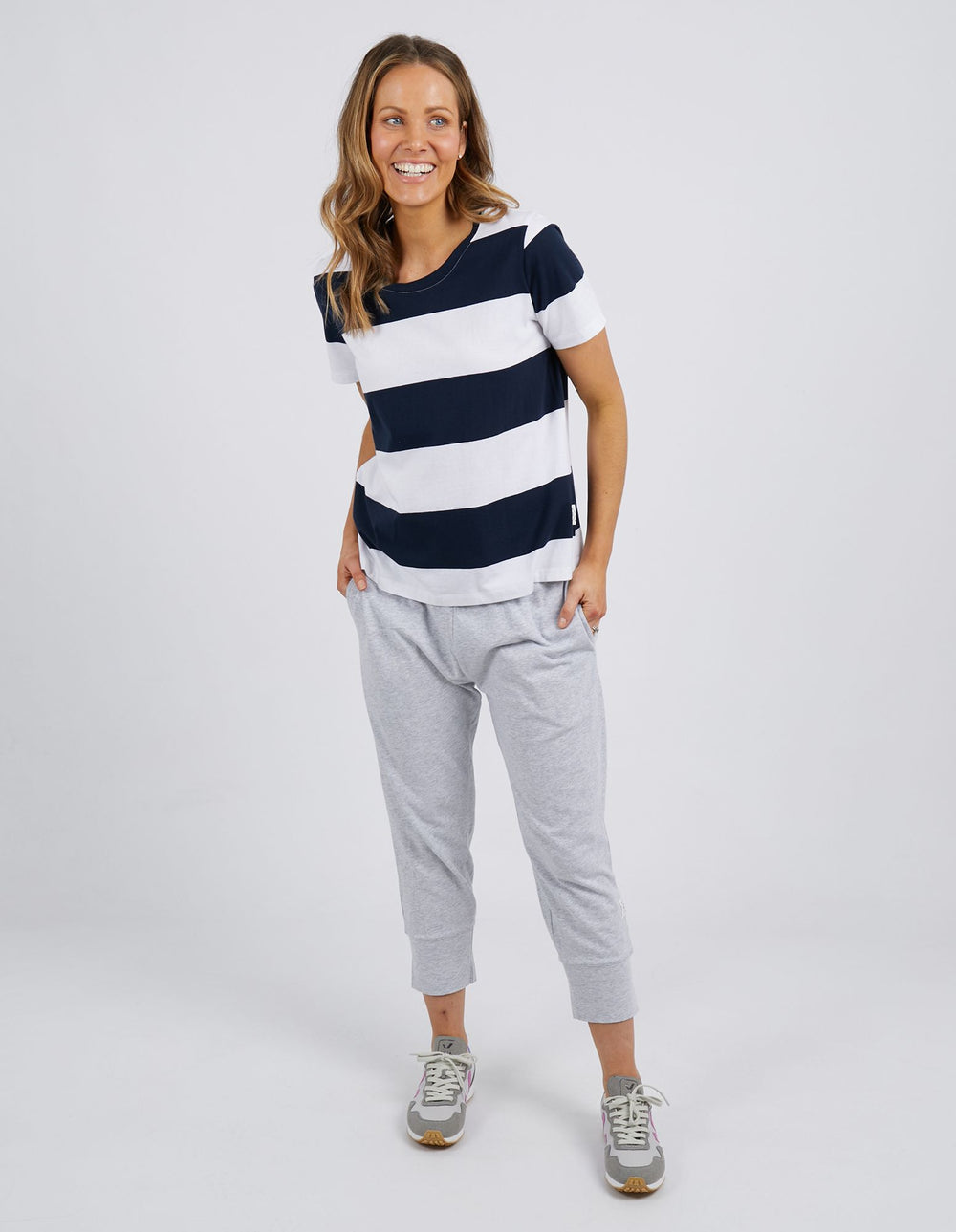Elm Block Stripe Short Sleeve Tee - Navy