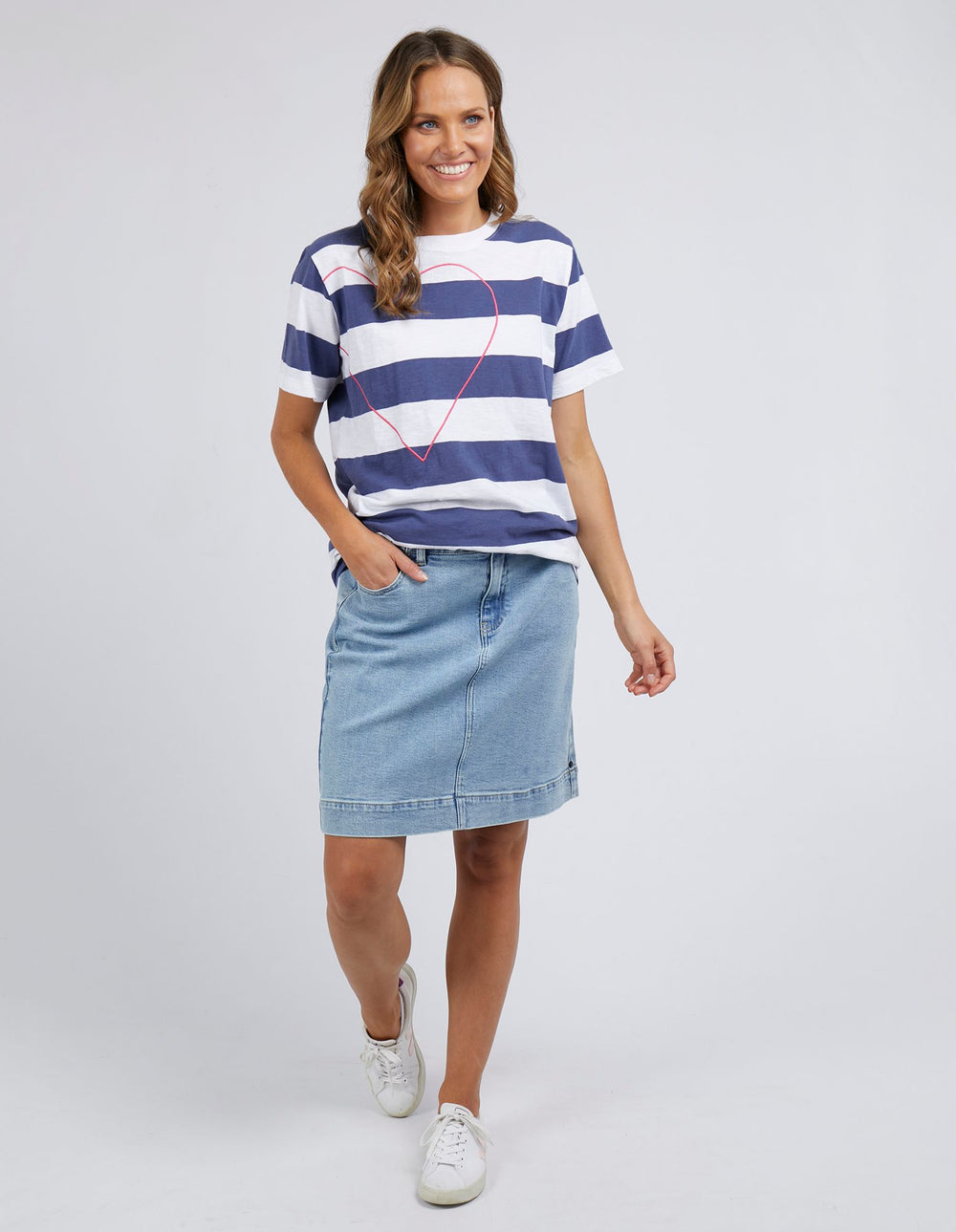 Elm New Romantic Tee - Indigo White Stripe