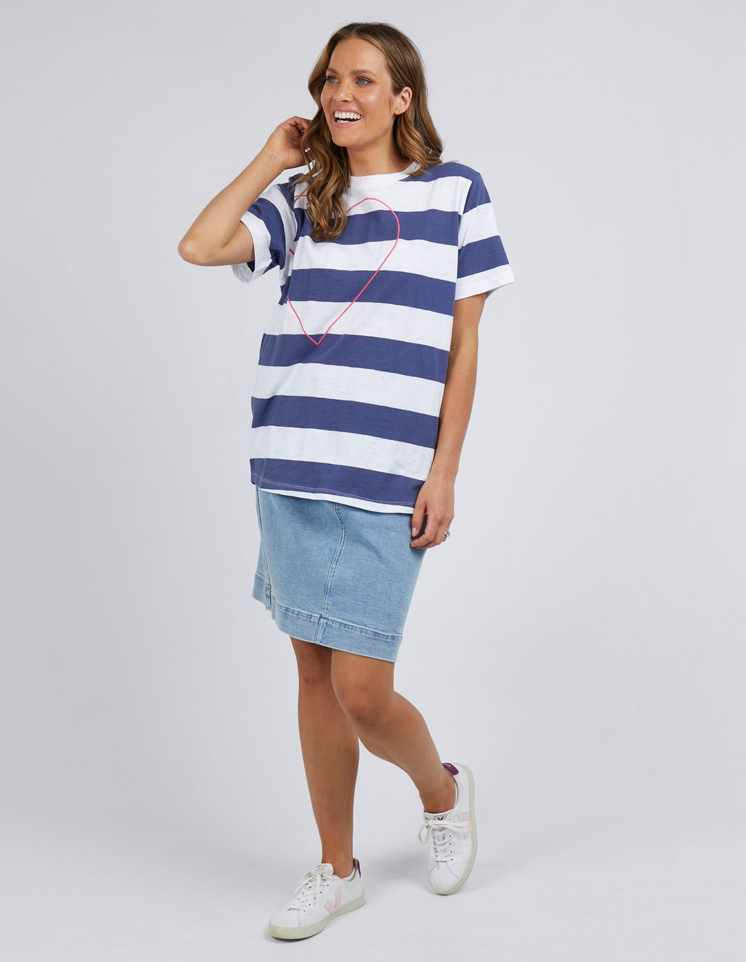 Elm New Romantic Tee - Indigo White Stripe