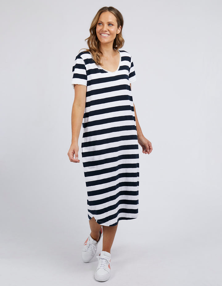 Elm Maeve Midi Dress -  Navy Stripe