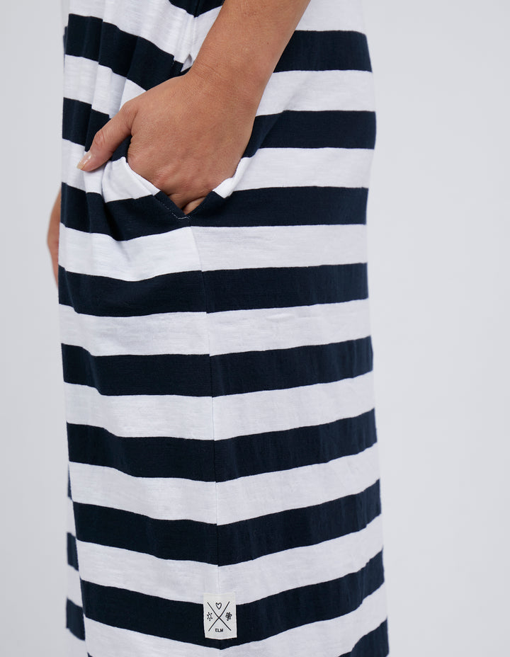 Elm Maeve Midi Dress -  Navy Stripe
