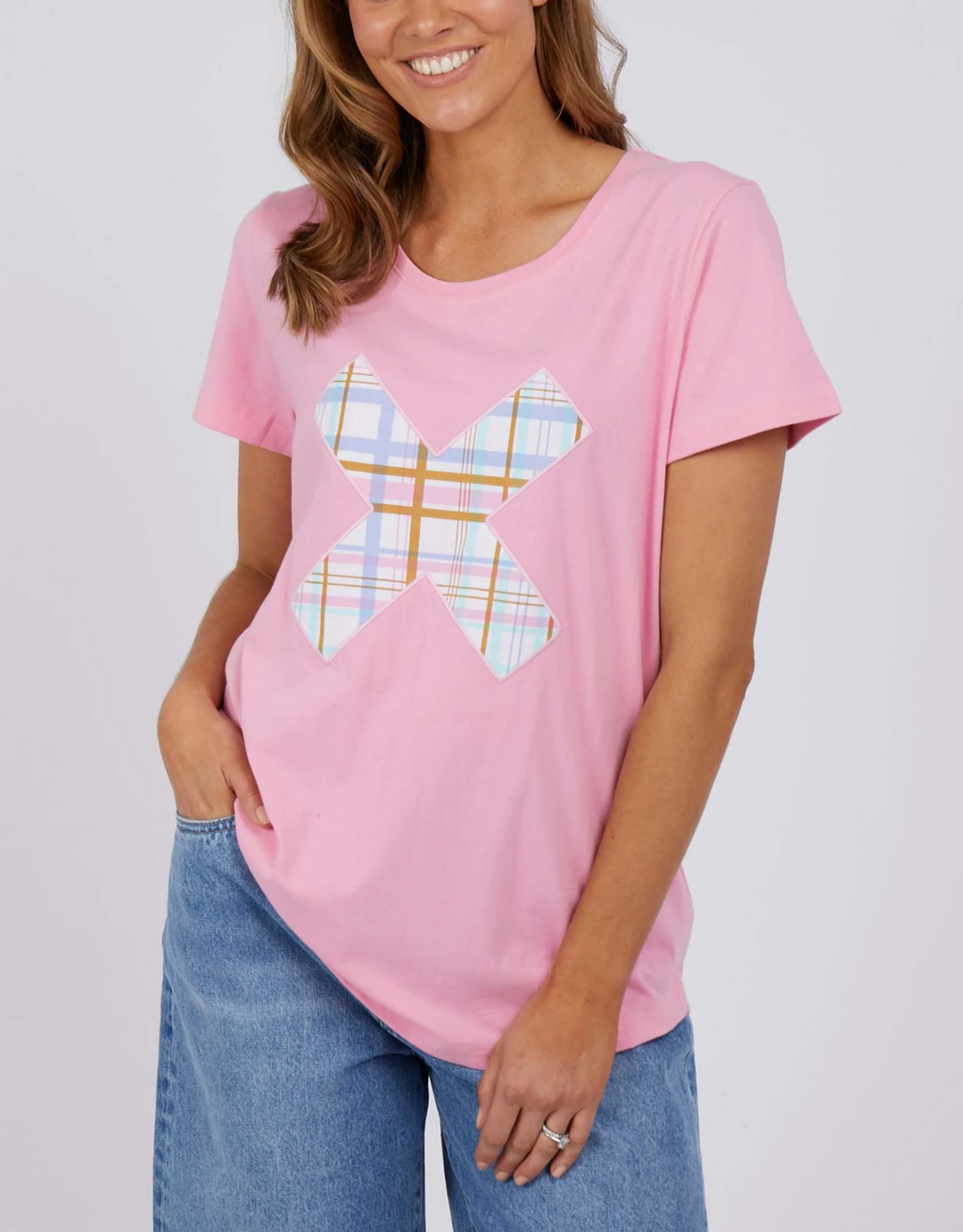 Elm Cross Your Fingers Short Sleeve Tee - Sherbet Pink