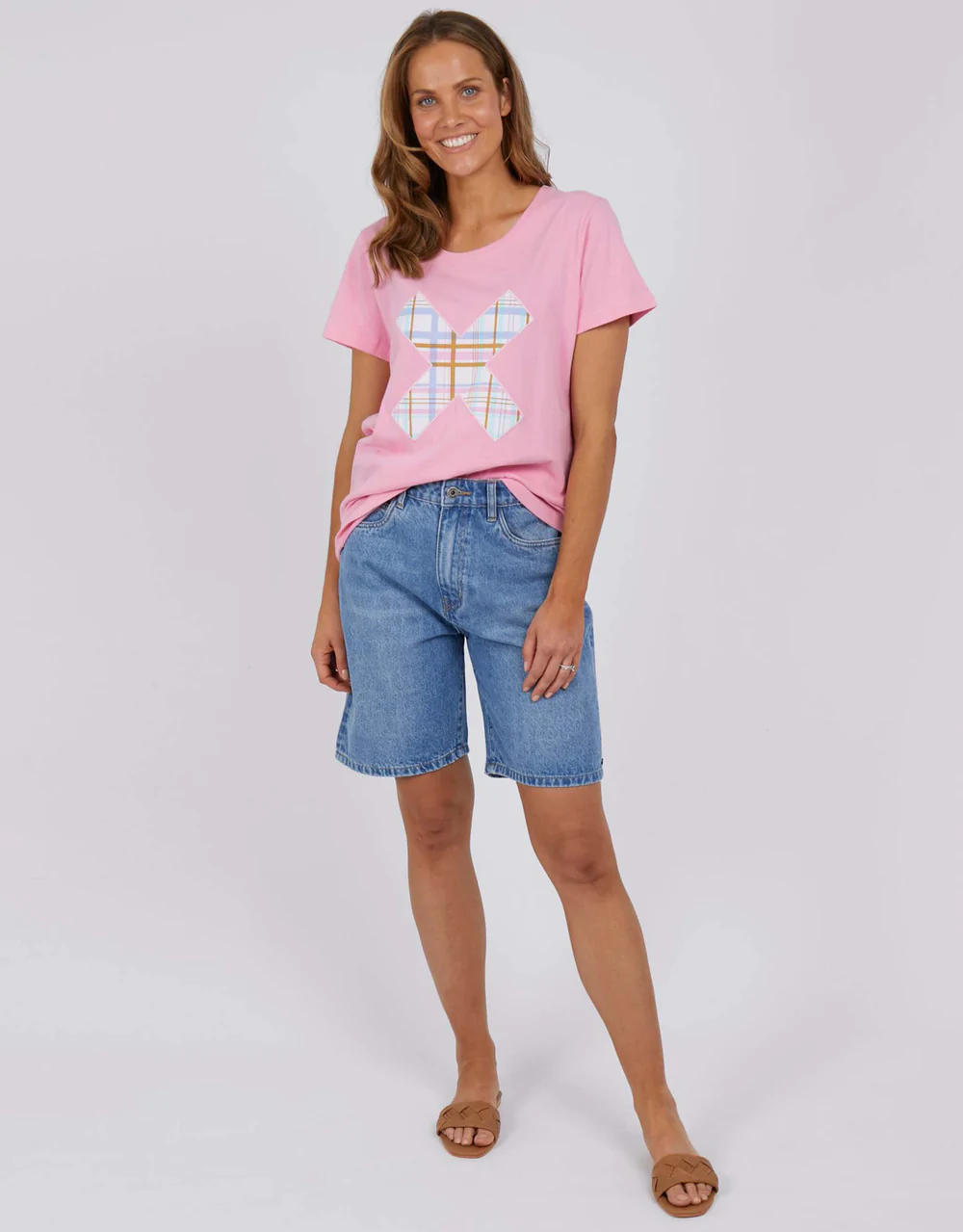 Elm Cross Your Fingers Short Sleeve Tee - Sherbet Pink