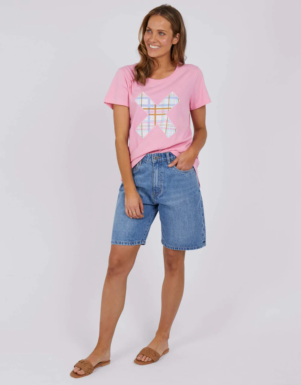 Elm Cross Your Fingers Short Sleeve Tee - Sherbet Pink