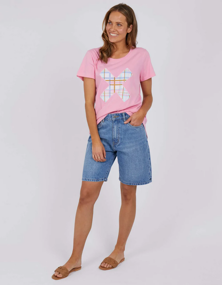 Elm Cross Your Fingers Short Sleeve Tee - Sherbet Pink