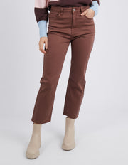 Elm Willow Coloured Jean - Chocolate