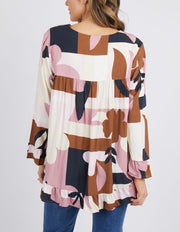 Elm Abstraction Blouse - Dust