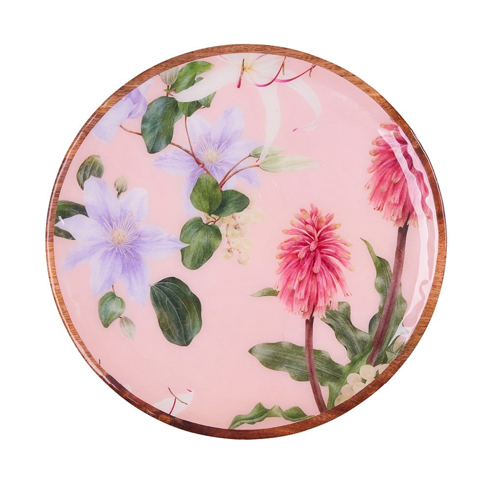 Mangowood Platter 35cm - Enchanted Summer Pink