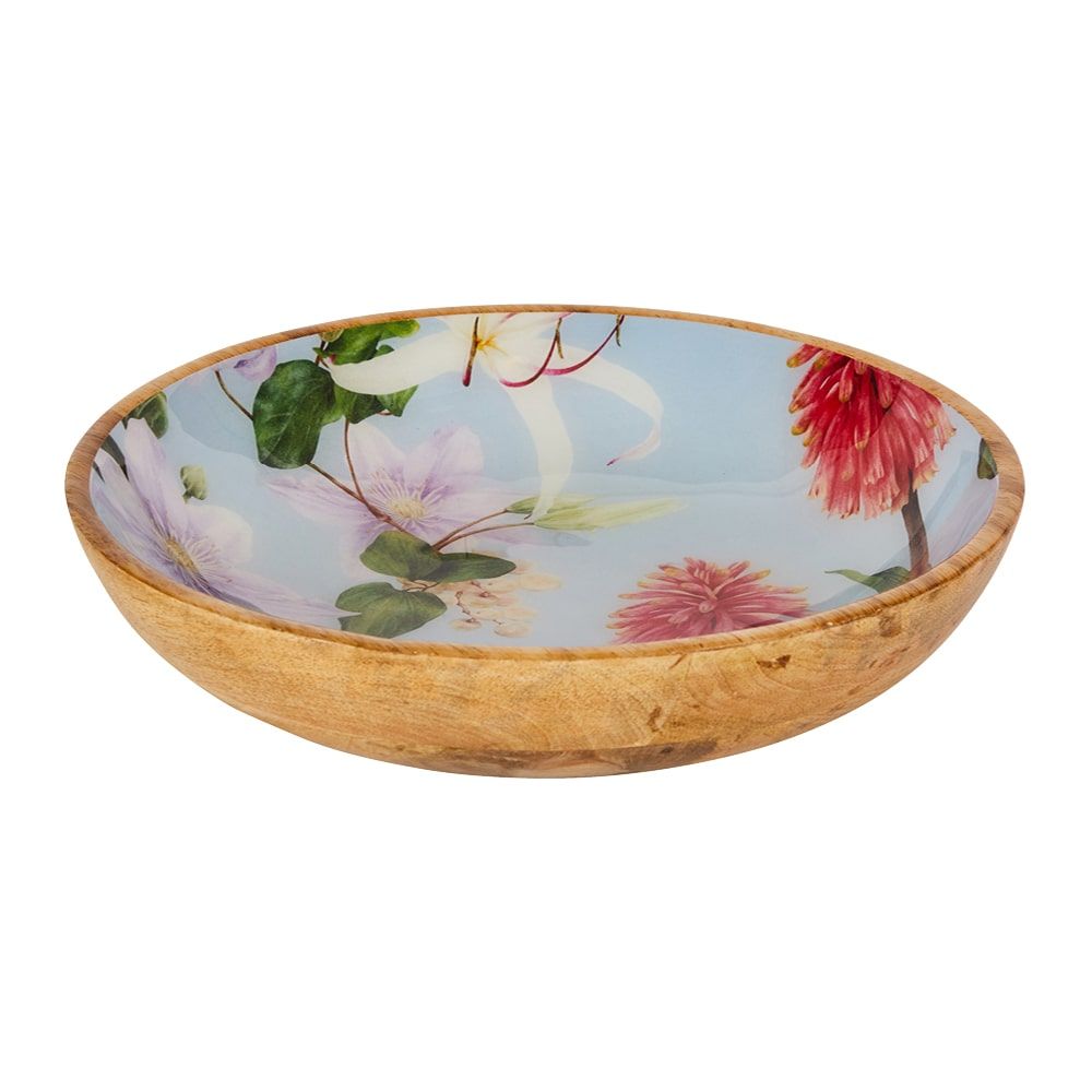 Mangowood Bowl 30cm - Enchanted Summer Azure
