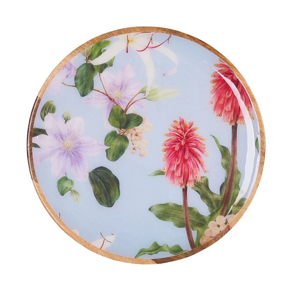 Mangowood Platter 35cm - Enchanted Summer Azure