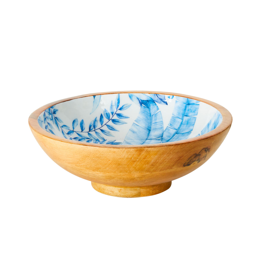 Mangowood Bowl 25cm - Essence Blue & White