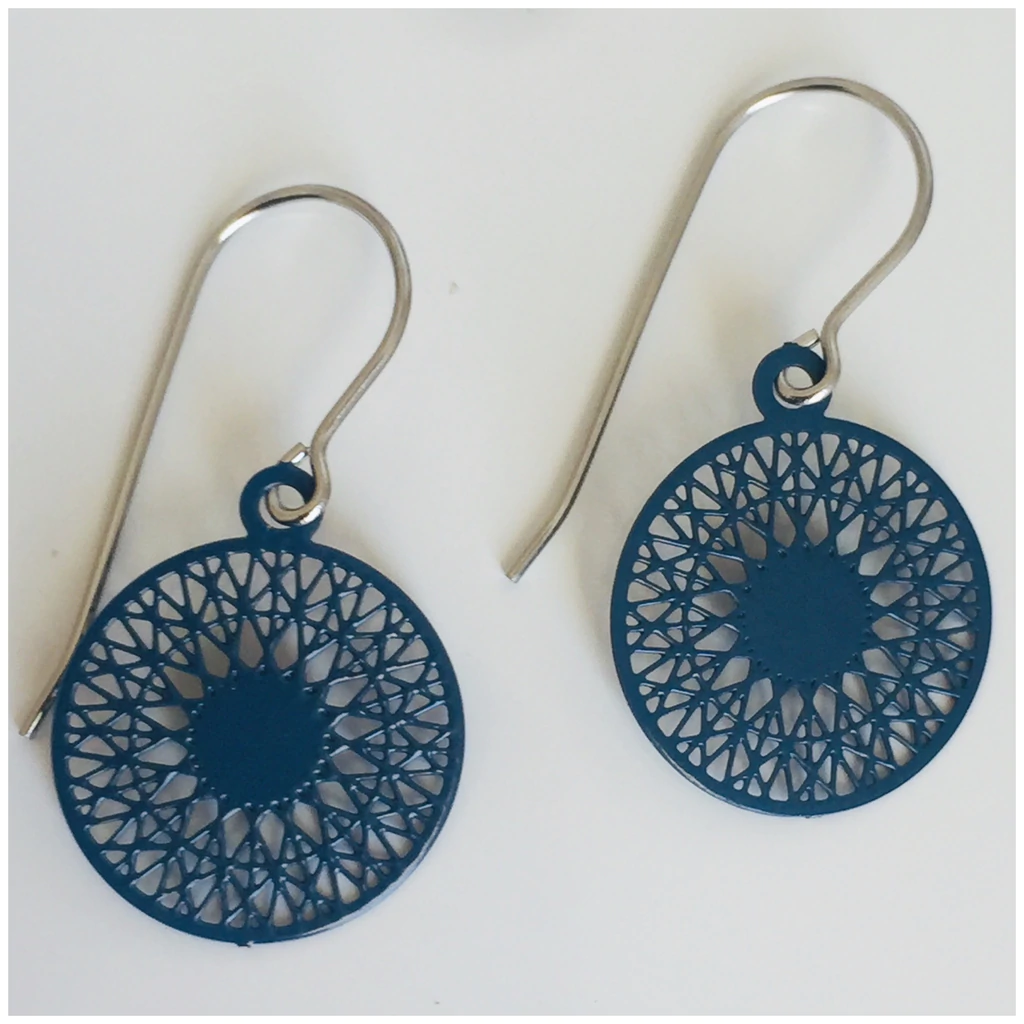 ‘Victoria Drop’ Earrings in Navy