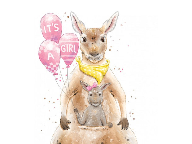 Mini Card - Kangaroo/Joey It's a Girl
