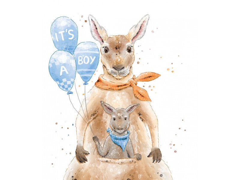 Mini Card - Kangaroo/Joey It's a Boy