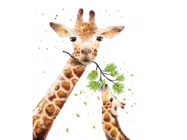 Mini Card - Giraffe with Baby